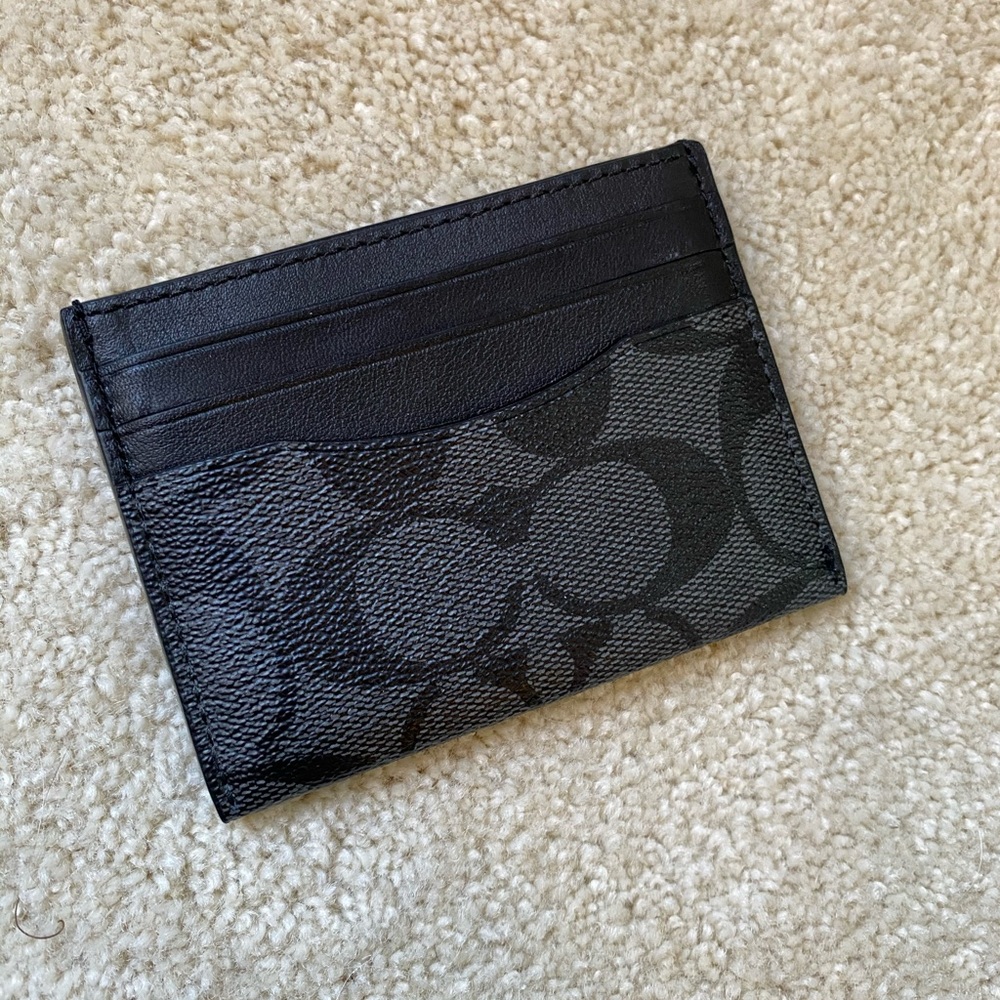 Men’s Coach Card Holder Crafted Signature canvas